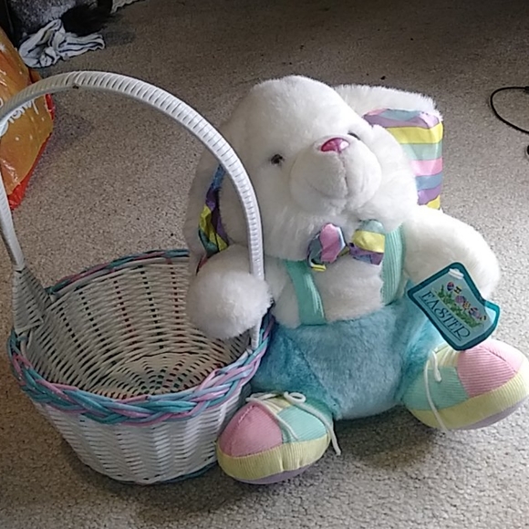 Easter basket and plush rabbit NWT - Picture 3 of 6